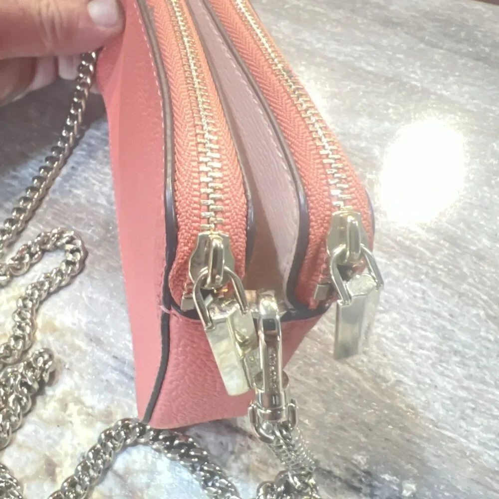 Kate Spade Margaux Double Zip Crossbody Lychee Organizer Handbag Purse $148! NEW